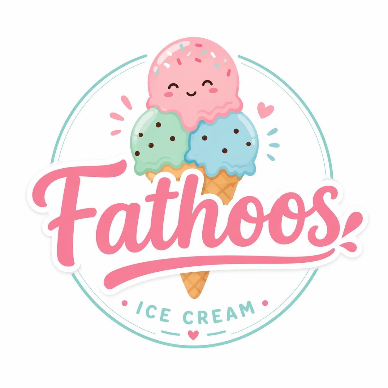 Fathoos Ice Cream playful vibrant dessert branding and logo design in Kerala